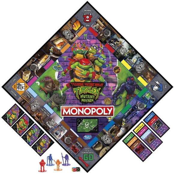 Monopoly Teenage Mutant Ninja Turtles: Mutant Mayhem Edition Board Game - Picture 2 of 9